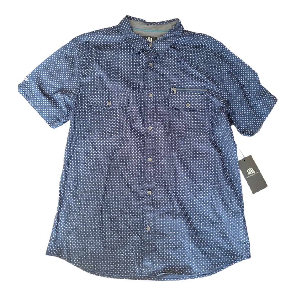 NWT Rock & Republic Men's Short Sleeve Button Up